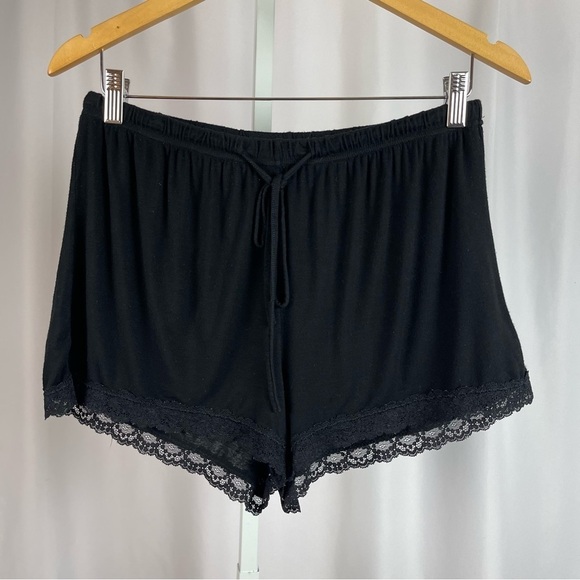 Avid Love Large Soft Loose Lace Trim Pajama Lounge Shorts Flowy Drawstring Waist - Picture 1 of 6